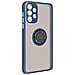 Cover Samsung Galaxy A52 Anello In Metallo Funzione Supporto Blu - Foto miniatura 2