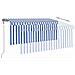Tenda Sole Retrattile Automatica con Parasole 3x2,5m Blu Bianco - Foto miniatura 2
