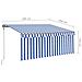 Tenda Sole Retrattile Automatica con Parasole 3x2,5m Blu Bianco - Foto miniatura 6