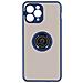 Cover Iphone 11 Pro Max Bimateriale Anello Supporto Metallico Blu - Foto miniatura 1