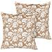 Set Di 2 Cuscini Notelea Cotone 45 X 45 Cm Beige Trama Floreale - Foto miniatura 5
