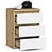 Comodino CL3, 3 cassetti, 40x35x57 cm, Colore Quercia Artisan e Bianco - Foto miniatura 2