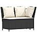 Set Divani da Giardino 5 pz con Cuscini in Polyrattan Nero - Foto miniatura 2