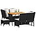 Set Divani da Giardino 5 pz con Cuscini in Polyrattan Nero - Foto miniatura 6
