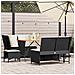 Set Divani da Giardino 5 pz con Cuscini in Polyrattan Nero - Foto miniatura 1
