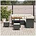 Set da Giardino 8 Pezzi con Cuscini Polyrattan Nero Acacia,  Set da Pranzo da Giardino 3 Pezzi con Cuscini Polyrattan Nero Acacia - Foto miniatura 3