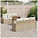Set di divani da giardino 7 pezzi con cuscini beige, rattan in polietilene acacia,  Divano da giardino 2 posti con cuscini beige, rattan in polietilene - Foto miniatura 3