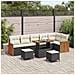 Set Divano da Giardino 9 Pezzi con Cuscini Nero Polyrattan Acacia, Set da Pranzo da Giardino 3 Pezzi con Cuscini Nero Polyrattan Acacia - Foto miniatura 2