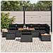 Set da Pranzo da Giardino in 8 Pezzi con Cuscini Nero Polyrattan Acacia - Foto miniatura 3