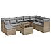 Set Divano da Giardino 9 pz con Cuscini Beige in Polyrattan - Foto miniatura 1