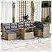 Set Divano da Giardino 9 pz con Cuscini Beige in Polyrattan - Foto miniatura 2