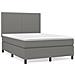 Giroletto a Molle con Materasso Grigio Scuro 140x200cm Tessuto - Foto miniatura 1