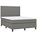 Giroletto a Molle con Materasso Grigio Scuro 140x200cm Tessuto - Foto miniatura 3