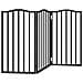 Cancello per Cani Pieghevole 3 Pannelli Nero 150cm Legno Pioppo - Foto miniatura 6