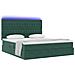 Letto con contenitore e LED Verde Scuro 180 x 200 cm Velluto - Foto miniatura 3