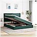 Letto con contenitore e LED Verde Scuro 180 x 200 cm Velluto - Foto miniatura 4