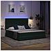 Letto con contenitore e LED Verde Scuro 180 x 200 cm Velluto - Foto miniatura 5