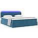 Letto con luci a strisce a LED Blu Scuro 180 x 200 cm Velluto - Foto miniatura 3