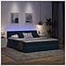 Letto con luci a strisce a LED Blu Scuro 180 x 200 cm Velluto - Foto miniatura 6