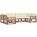 Set di divani da esterno con cuscino 6 pcs Naturale e Crema - Foto miniatura 1