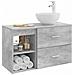 Set di mobili per il bagno 2 pcs Grigio Cemento - Foto miniatura 3