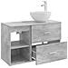 Set di mobili per il bagno 2 pcs Grigio Cemento - Foto miniatura 5