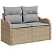 Set di divani 7 pz Beige e Grigio Chiaro - Foto miniatura 4