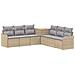 Set di divani 7 pz Beige e Grigio Chiaro - Foto miniatura 1