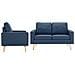 Set Divani 2 Pz In Tessuto Blu - Foto miniatura 1