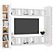 Set Mobili Porta TV 10 pz Bianco in Legno Multistrato - Foto miniatura 5