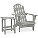 Sedia Da Giardino Adirondack Con Tavolino Legno Abete Grigio - Foto miniatura 1