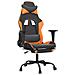 Sedia Gaming Massaggio Poggiapiedi Nero e Arancione Similpelle - Foto miniatura 1