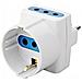 Sl10432 Presa Multipla Adattatore Con Spina 10a + 2 Prese 10a + 1 Schuko White - Foto miniatura 1