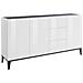 Credenza Paolo, Madia Da Cucina 3 Ante E 3 Cassetti, Buffet Da Soggiorno, 100% Made In Italy, Cm 160x40h82, Bianco Lucido E Ardesia - Foto miniatura 2