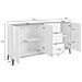 Credenza Paolo, Madia Da Cucina 3 Ante E 3 Cassetti, Buffet Da Soggiorno, 100% Made In Italy, Cm 160x40h82, Bianco Lucido E Ardesia - Foto miniatura 3