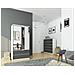 Armadio A 2 Ante Battenti E Cassetti S90 con specchio, 90x51x180 cm, Colore Bianco e Grigio Grafite - Foto miniatura 5