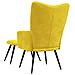 Lusso Casadino -  Poltrona Relax Con Sgabello In Velluto Giallo Senape - Foto miniatura 4