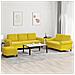 Set di Divani 3 pz con Cuscini giallo in Velluto - Foto miniatura 2