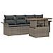 Set di divani da giardino  5 pezzi con cuscini Grigio in rattan PE, Divano da giardino  con spazio di stoccaggio e cuscini Grigio in rattan PE - Foto miniatura 1
