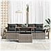 Set di divani da giardino  5 pezzi con cuscini Grigio in rattan PE, Divano da giardino  con spazio di stoccaggio e cuscini Grigio in rattan PE - Foto miniatura 4
