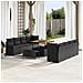 Set Divano da Giardino  11 Pezzi con Cuscini Nero Polyrattan Acacia, Divano da Giardino  a Due Posti con Contenitore e Cuscini Nero Polyrattan, Set da Pranzo da Giardino  3 Pezzi con Cuscini Nero Polyrattan Acacia - Foto miniatura 2