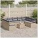 Set Divano da Giardino 10 Pezzi con Cuscini in Rattan Polyrattan Nero, Divano da Giardino 2 Posti con Cuscini in Rattan Polyrattan Beige - Foto miniatura 3