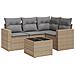 Set Divano da Giardino 5 pz con Cuscini Beige in Polyrattan - Foto miniatura 1