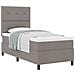 Letto con Box Spring Taupe 100x200 cm in Tessuto - Foto miniatura 1