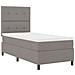 Letto con Box Spring Taupe 100x200 cm in Tessuto - Foto miniatura 6