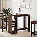 Tavolo Bar Ripiano Rovere Marrone 124x46x103,5 cm Multistrato - Foto miniatura 3