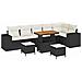 Set Divano da Giardino 9 pcs Nero e Crema 90 x 55 x 71 cm - Foto miniatura 1