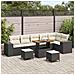 Set Divano da Giardino 9 pcs Nero e Crema 90 x 55 x 71 cm - Foto miniatura 2