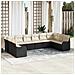 Set Divano da Giardino 10 pcs Nero e bianco Poly Rattan - Foto miniatura 2