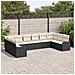 Set Divano da Giardino 10 pcs Nero e bianco Poly Rattan - Foto miniatura 3